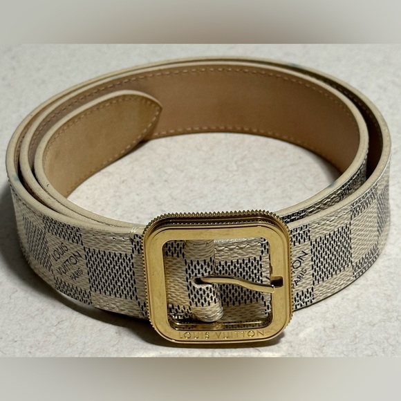 Louis Vuitton Damier Azur Canvas Tresor Belt - Picture 1 of 11